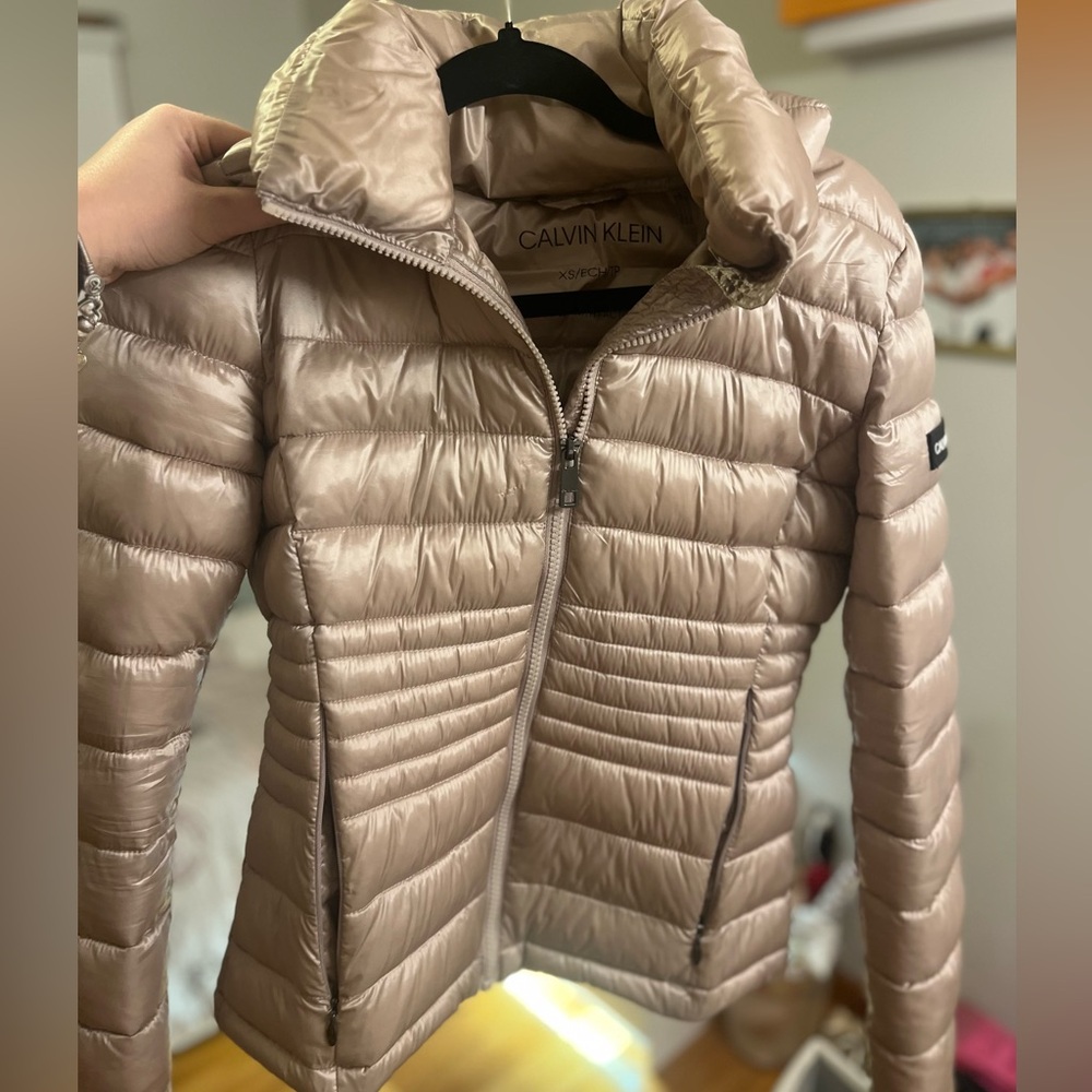 Rose gold Calvin Klein winter jacket